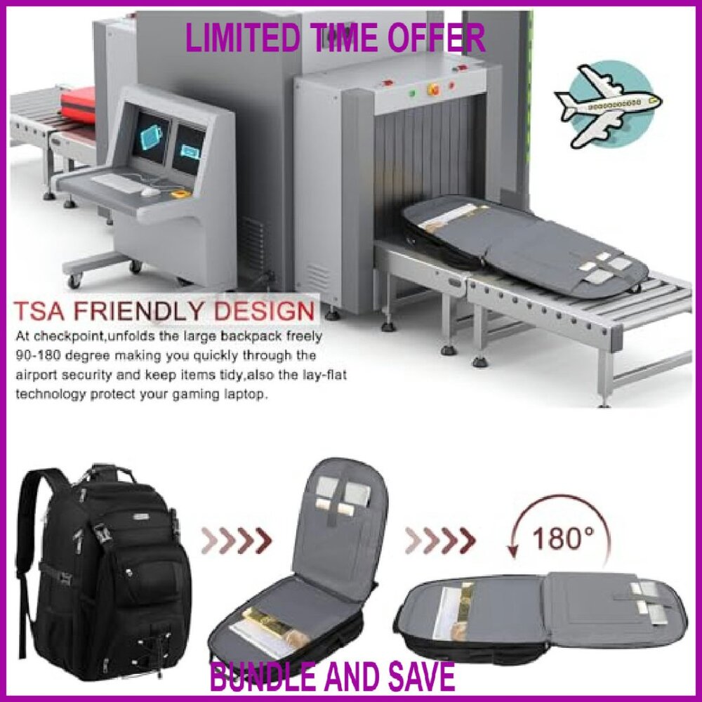 Extra Large Tsa Laptop Backpack Usb Charging Port… - image 5